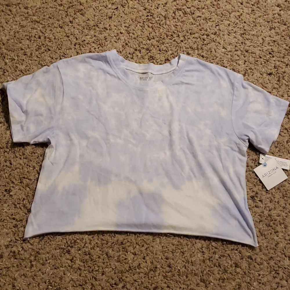 Light blue tye die crop top